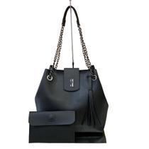 Bolsa feminina de marca famosa tipo sacola grande com nécessaire premium