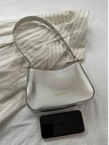 Bolsa Feminina De Ombro Baguete Metalizada Moda Casual