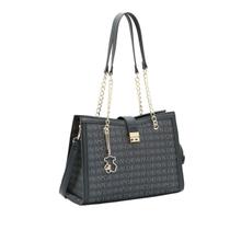 Bolsa Feminina de Ombro Chenson CG85400 Cristal Monograma Cor: Preto