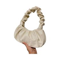 Bolsa Feminina De Ombro Em PU Com Alça Plissada Estilo Nuvem, Bolsa Dumpling Casual, Bolsa De Axila Bolsa Feminina De Ombro Em PU Com Alça Plissada Estilo Nuvem, Bolsa Dumpling Casual, Bolsa De Axila