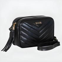 Bolsa Feminina De Ombro Pequena E Transversal Maitê Preta Se