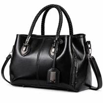 BOLSA FEMININA DE OMBRO PRETA MODERNA ELEGANTE E ESPAÇOSA Cor:Preto - GENERICA