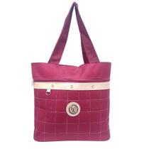 Bolsa Feminina de Ombro Tecido Lonado Resistênte Ziper Reforçada Preta Dia-Dia Trabalho Academia