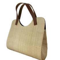 Bolsa Feminina de Palha Buriti Modelo Carteirão com Alça em Material Sintético Produto Artesanal Nacional