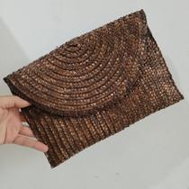 Bolsa feminina de Palha Carteira de Mão Praia e Festa