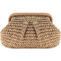 Bolsa Feminina De Palha Clutch Festa Alça Corrente Opcional - Lika Bijuterias Bolsa Feminina De Palha Clutch Festa Alça Corrente Opcional - Lika Bijuterias