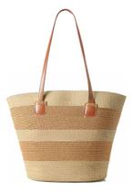 Bolsa Feminina De Palha Piscina Praia De Luxo Média Passeio