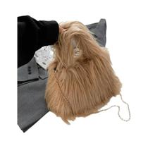 Bolsa Feminina de Pelúcia para Inverno - Bolsa Crossbody Quente e Macia