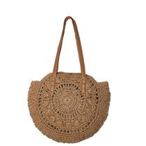 Bolsa Feminina de Praia Artesanal Palha Redonda Fabricia