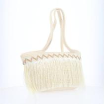 Bolsa Feminina de Praia em Palha com Franja