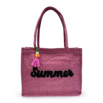 Bolsa Feminina de Praia Piscina com cores Vivas + Pompom