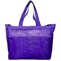 Bolsa Feminina de Praia Roxa Grande Piscina Mercado Alça