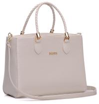 Bolsa Feminina Dhaffy Branco, Alça de Mão Trabalhada e Transversal. Bolsa Feminina Dhaffy Branco, Alça de Mão Trabalhada e Transversal.