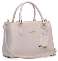 Bolsa Feminina Dhaffy Branco Lorena, Alça de Mão e Transversal Bolsa Feminina Dhaffy Branco Lorena, Alça de Mão e Transversal