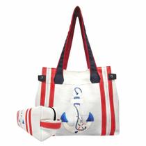 Bolsa Feminina e Necessaire Âncora Branca Magicc Bolsas