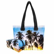 Bolsa Feminina e Necessaire Coqueiros Magicc Bolsas