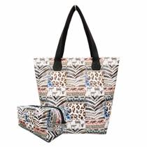 Bolsa Feminina e Necessaire Selva Animal Print Magicc Bolsas
