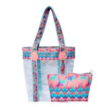 Bolsa Feminina e Necessaire Transparente Impermeável Coqueiros Magicc Bolsas Bolsa Feminina e Necessaire Transparente Impermeável Coqueiros Magicc Bolsas