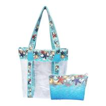 Bolsa Feminina e Necessaire Transparente Impermeável Fundo do Mar Magicc Bolsas