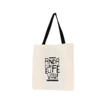 Bolsa Feminina Ecobag 100% algodão ANDA CUM FÉ (Alça preta) Bolsa Feminina Ecobag 100% algodão ANDA CUM FÉ (Alça preta)