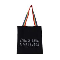 Bolsa Feminina Ecobag 100% algodão Black ÁGUA SALGADA (arco-íris) Bolsa Feminina Ecobag 100% algodão Black ÁGUA SALGADA (arco-íris)