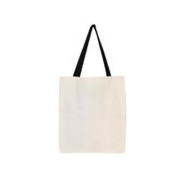 Bolsa Feminina Ecobag 100% algodão BRANCA CRUA (Alça preta)