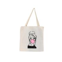 Bolsa Feminina Ecobag 100% algodão Estampa GUM GIRL