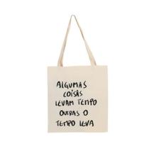 Bolsa Feminina Ecobag 100% algodão Estampa TEMPO LEVA