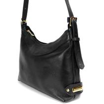 Bolsa Feminina em Couro Legitimo Média Sacola Transversal e Ombro Preta Road Seven