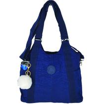 Bolsa Feminina Em Nylon Tactel Com Chaveiro 1990 Marinho