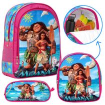 Bolsa Feminina Escolar Com Lancheira e Estojo Moana Costa