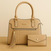 Bolsa Feminina Estruturada com Alça de Mão e Transversal Média Elegante, Versátil Ideal para o Dia a Dia com Muito Estilo