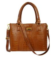 Bolsa Feminina Estruturada Mão Ombro e Transversal Tiracolo Marrom Claro em Couro Madamix Bolsa Feminina Estruturada Mão Ombro e Transversal Tiracolo Marrom Claro em Couro Madamix