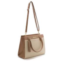 Bolsa feminina grande acompanha alça lateral ! G-nude/creme