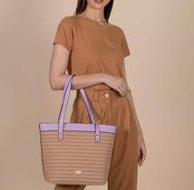 Bolsa feminina grande be forever by Rafitthy com alça de ombro frontal em palha