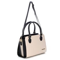 Bolsa Feminina Grande Bicolor Santorini Com Alça Transversal Regulável