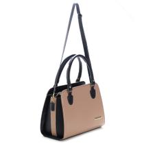Bolsa Feminina Grande Bicolor Santorini Com Alça Transversal Regulável - Santorini Handbag