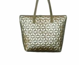 Bolsa Feminina Grande Bordada Em Dourado