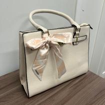 Bolsa Feminina Grande com Lenco e Alca Ajustavel Branco Bolsa Feminina Grande com Lenco e Alca Ajustavel Branco