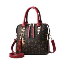 Bolsa Feminina Grande de Couro PU com Borla e Letras - Bolsa de Ombro Fashion