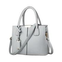 Bolsa Feminina Grande de Couro PU - Sacola de Ombro Quadrada e Crossbody