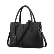 Bolsa Feminina Grande de Couro PU - Sacola de Ombro Quadrada e Crossbody