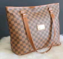 Bolsa Feminina Grande De Ombro Sacola De Lado para Trabalho Faculdade Xadrez