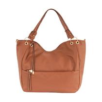 Bolsa Feminina Grande Hobo material sintético Texturizado Zíper Frontal Duplo Alça Tiracolo Ajustável Casual Dia a Dia Trabalho