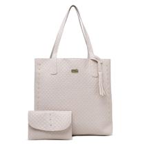 Bolsa feminina grande matelasse de ombro com carteira 2 peças