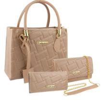 Bolsa Feminina Grande Moda Casual + Bolsa Flap + Carteira Bolsa Feminina Grande Moda Casual + Bolsa Flap + Carteira