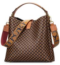 Bolsa feminina IBFUN de couro vintage com alça superior marrom
