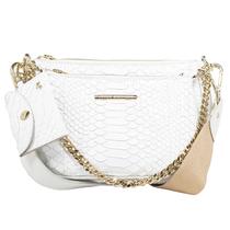Bolsa Feminina Jorge Bischoff Couro Cobra Python Infinita Transversal