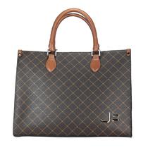 Bolsa Feminina Jorge Bischoff Monograma Shopping Couro Legítimo