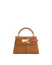 Bolsa feminina JW PEI Elise com alça superior em material vegano marrom